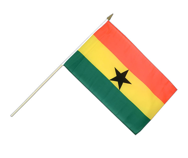 Drapeau Ghana sur hampe 30 x 45 cm