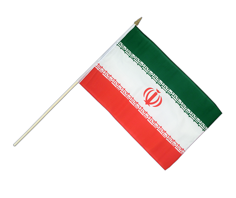 Drapeau Iran sur hampe 30 x 45 cm
