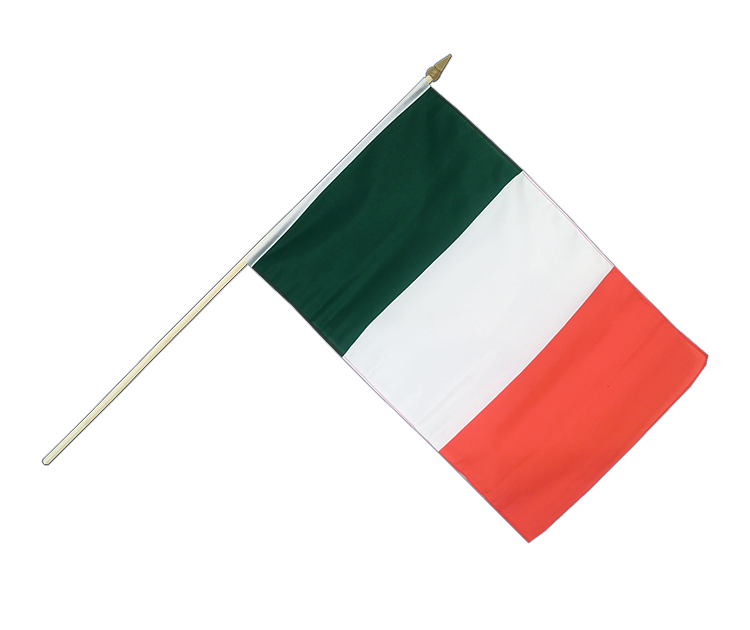 Drapeau Italie sur hampe 30 x 45 cm