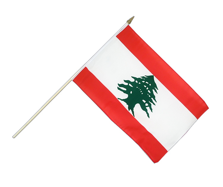 Drapeau Liban sur hampe 30 x 45 cm