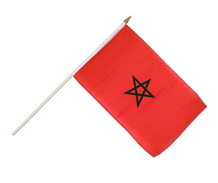 Drapeau Maroc sur hampe 30 x 45 cm