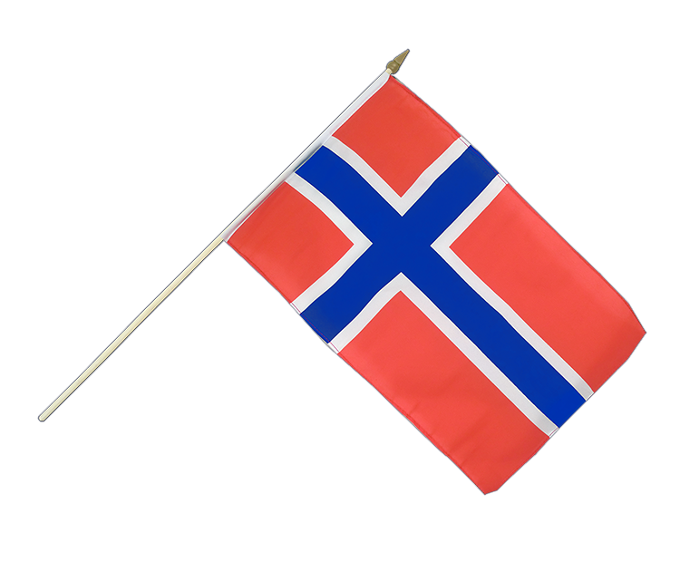 Drapeau Norvège sur hampe 30 x 45 cm