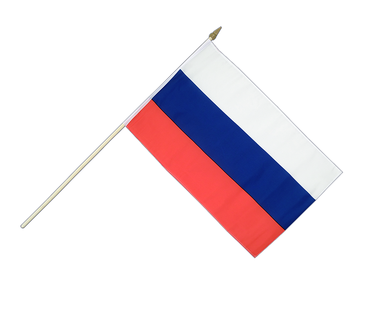 Drapeau Russie sur hampe 30 x 45 cm