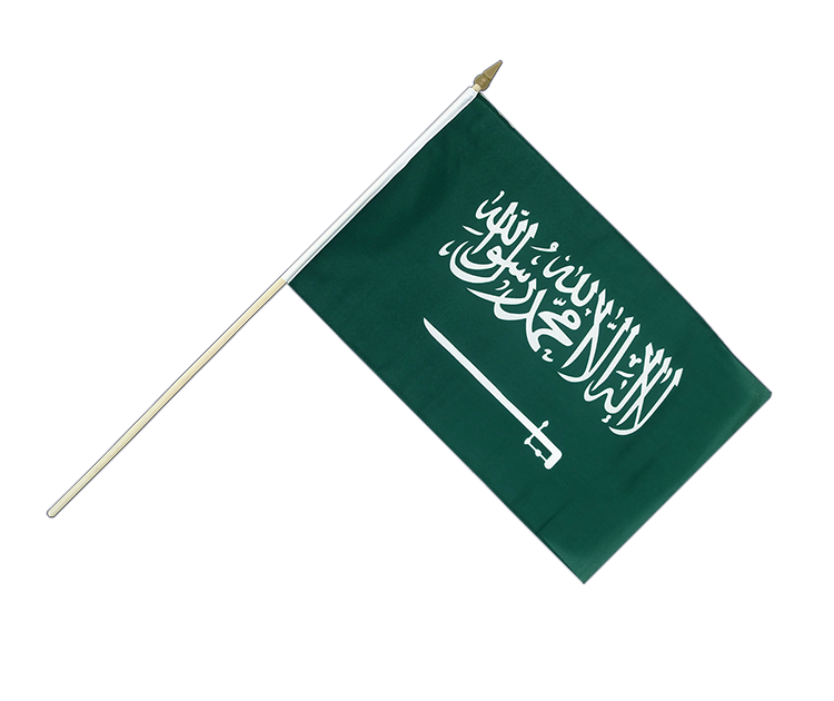 Drapeau Arabie Saoudite sur hampe 30 x 45 cm