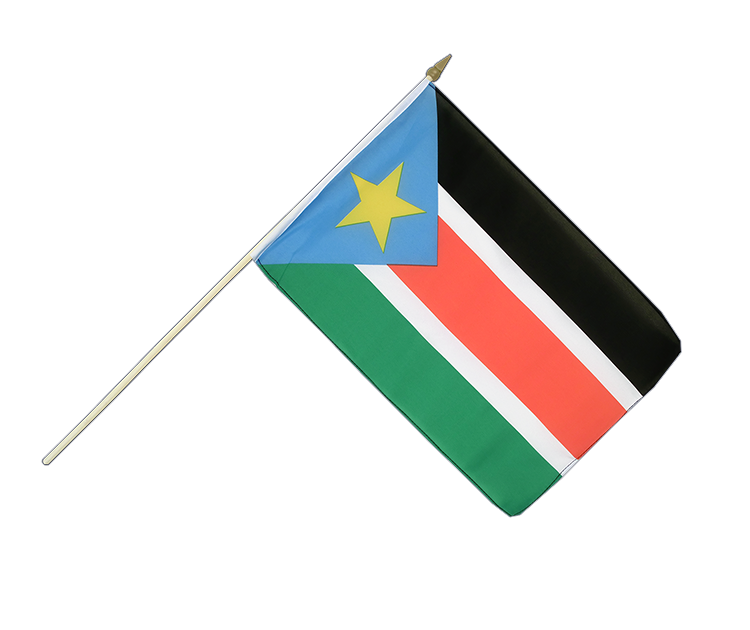 Hand Waving Flag Southern Sudan - 12x18" (30 x 45 cm)