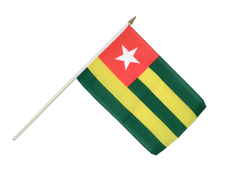 Drapeau Togo sur hampe 30 x 45 cm