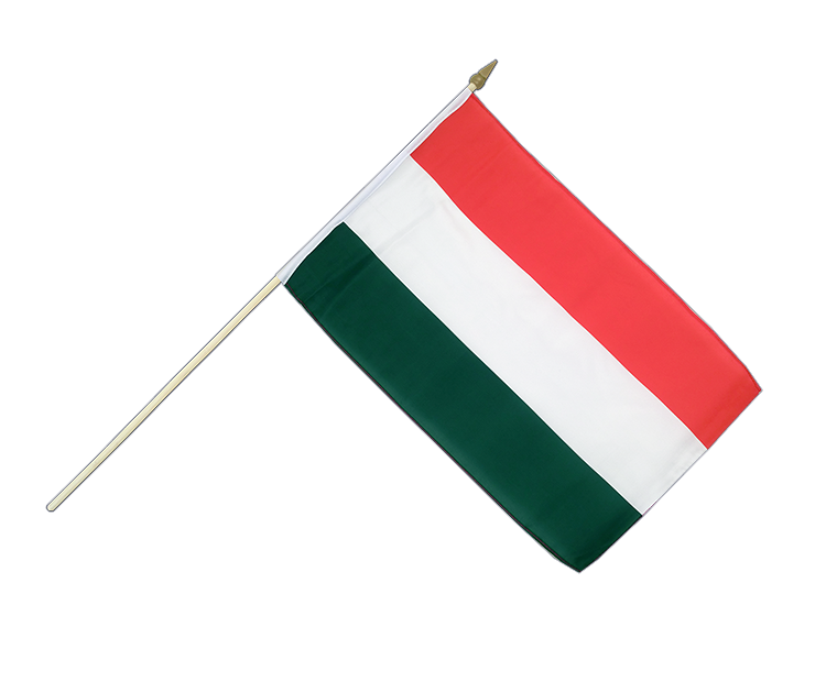 Drapeau Hongrie sur hampe 30 x 45 cm