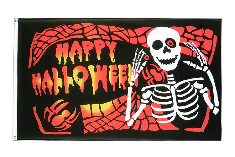 Happy Halloween Skelett - Flagge 90 x 150 cm