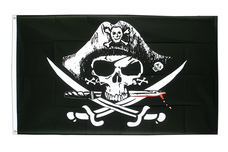 Pirat Blutiger Säbel Flagge 90 x 150 cm