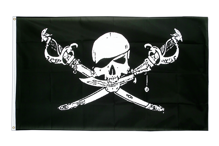 Pirat mit Säbel - Flagge 90 x 150 cm