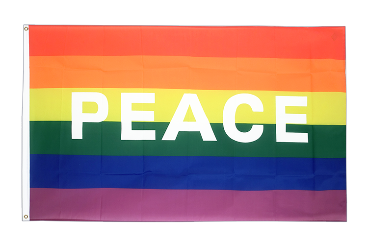 Regenbogen PEACE Flagge 90 x 150 cm