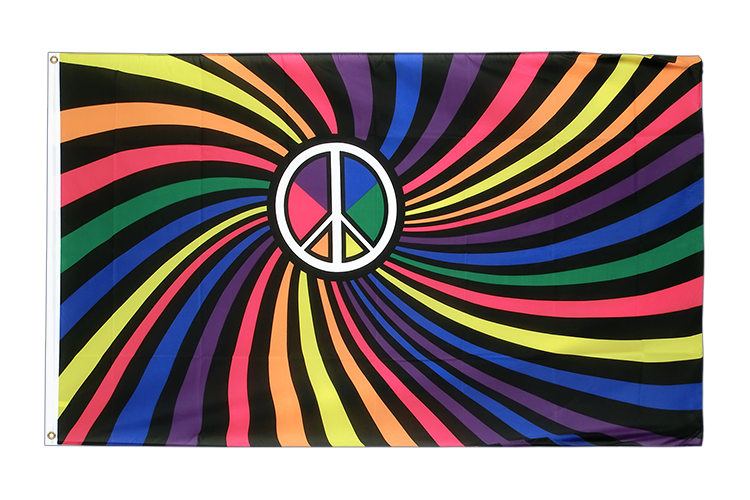 Regenbogen Peace Swirl Flagge 90 x 150 cm