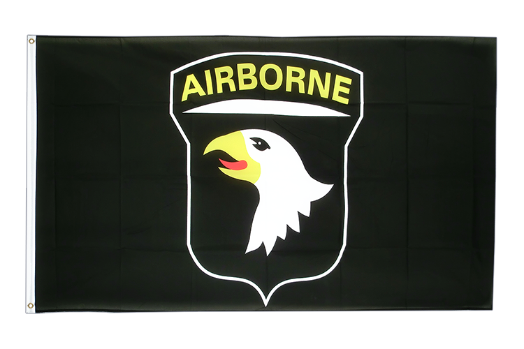 Drapeau 101ème Airborne, noir 90 x 150 cm