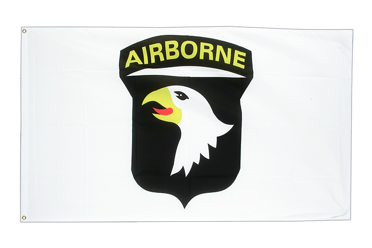 Drapeau 101ème Airborne, blanc 90 x 150 cm
