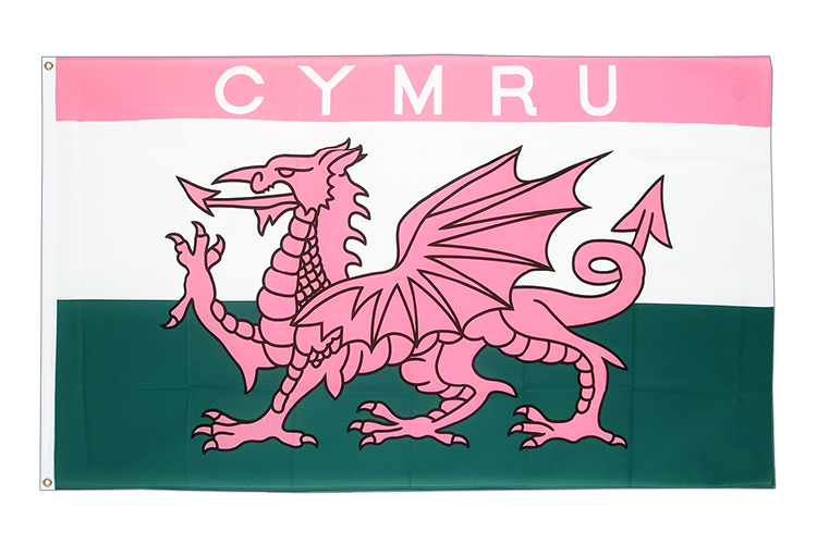 Wales CYMRU Pink Flagge 90 x 150 cm