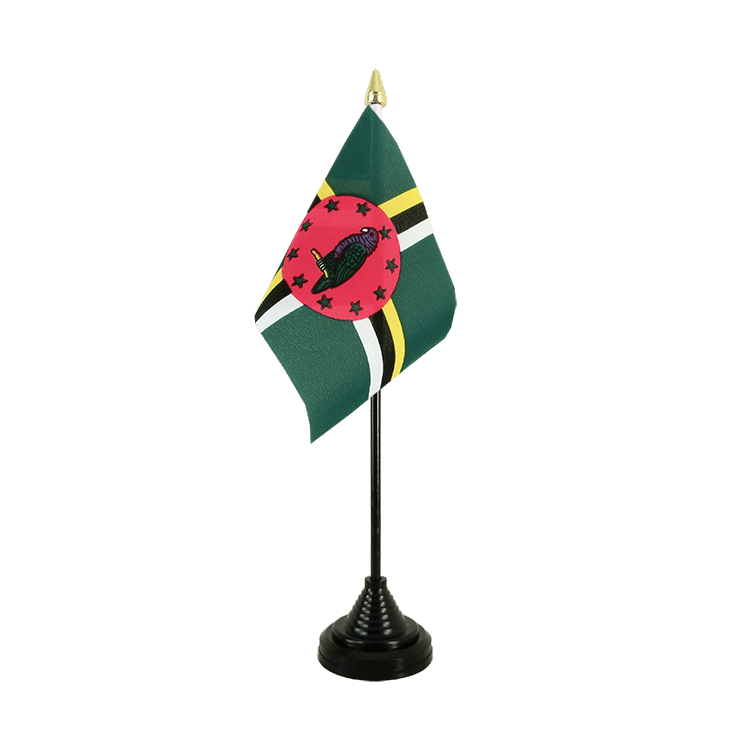 Dominica - Tischflagge 10 x 15 cm