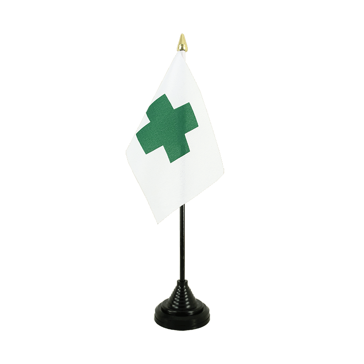 Mini drapeau Croix Verte de table 10 x 15 cm