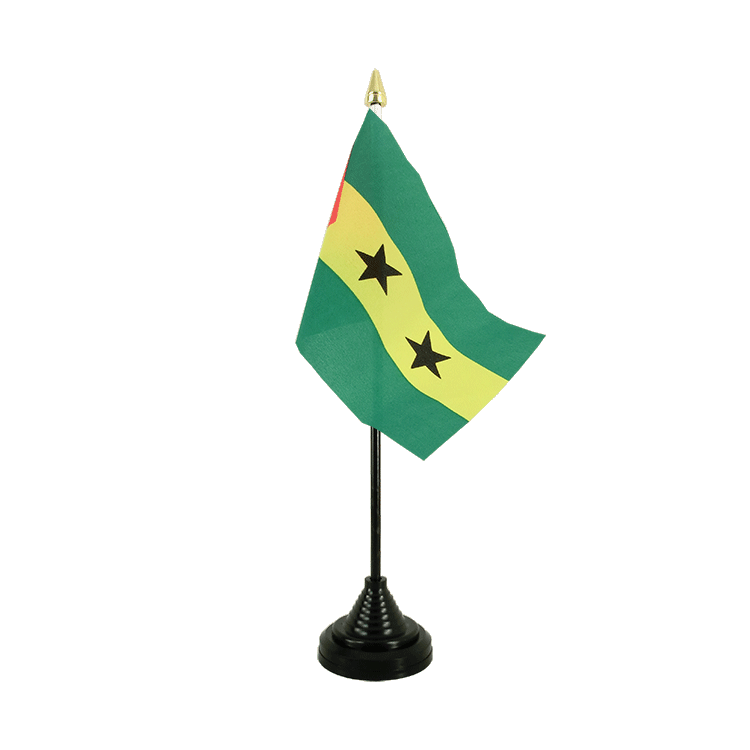 Mini drapeau Sao Tomé e Principé de table - 10 x 15 cm
