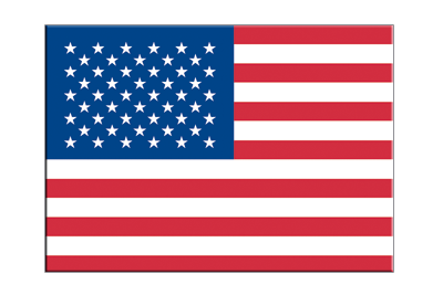 Autocollant drapeau USA 7 x 10 cm, 5 pcs