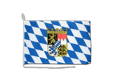 Bavière avec blason - Drapeau pour bateau 30 x 40 cm