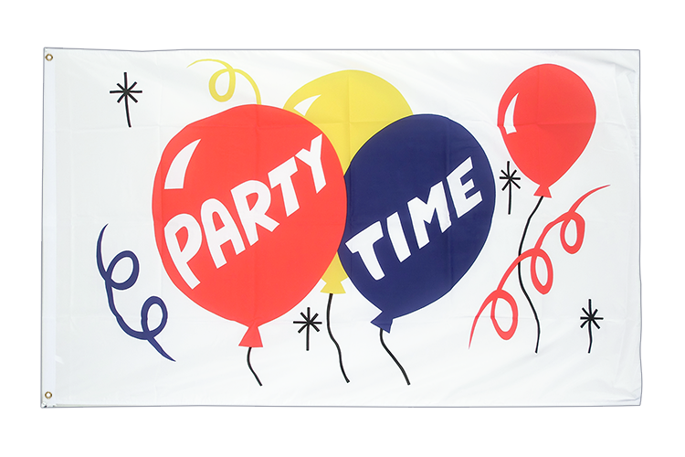 Grosse Party Time Flagge 150 x 250 cm