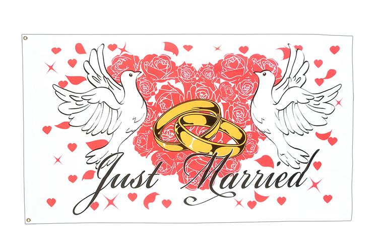 Just Married Flagge 90 x 150 cm