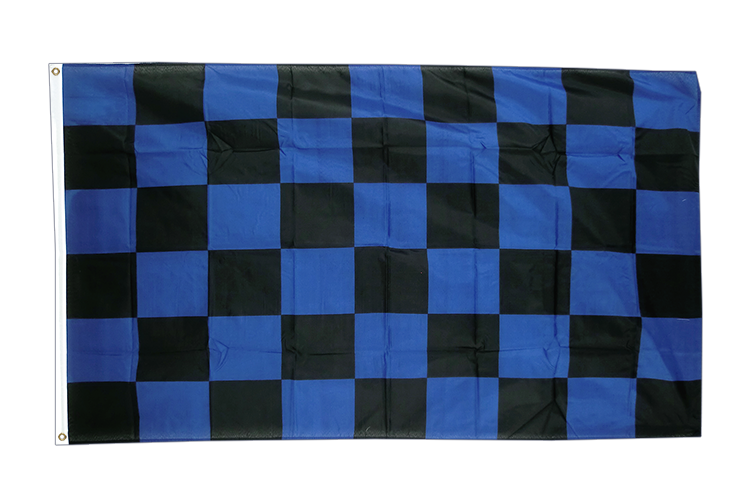 Kariert Blau-Schwarz Flagge 90 x 150 cm