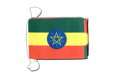 Äthiopien mit Stern - Fahnenkette 15 x 22 cm