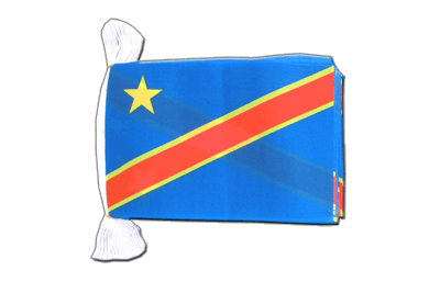 Demokratische Republik Kongo Fahnenkette 15 x 22 cm