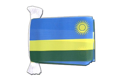 Rwanda - Guirlande fanion 15 x 22 cm