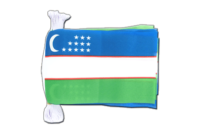 Usbekistan - Fahnenkette 15 x 22 cm