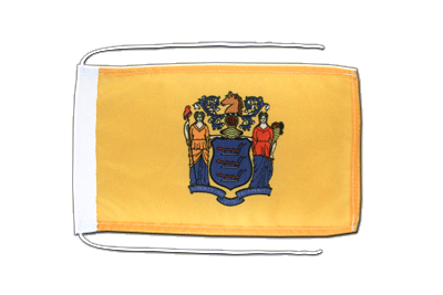 New Jersey - Drapeau avec cordelettes 20 x 30 cm