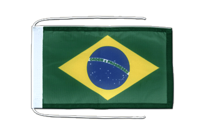 Drapeau avec cordelettes Brésil 20 x 30 cm
