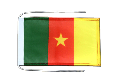 Cameroun - Drapeau avec cordelettes 20 x 30 cm