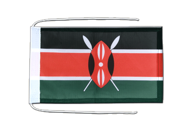 Kenya - Drapeau avec cordelettes 20 x 30 cm