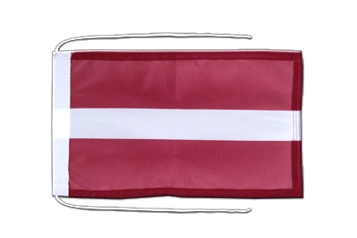 Lettonie - Drapeau avec cordelettes 20 x 30 cm