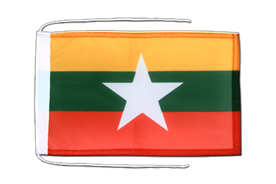 Myanmar new - Flag with ropes 8x12"