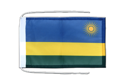 Rwanda - Drapeau avec cordelettes 20 x 30 cm