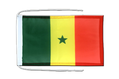 Drapeau avec cordelettes Sénégal 20 x 30 cm