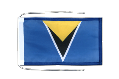 Saint Lucia - Flag with ropes 8x12"