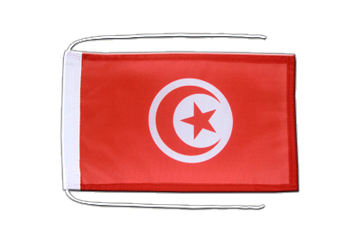 Tunisie - Drapeau avec cordelettes 20 x 30 cm