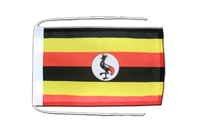 Ouganda - Drapeau avec cordelettes 20 x 30 cm