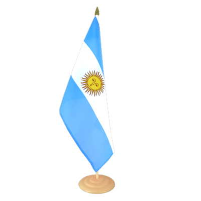 Argentine - Grand drapeau de table 30 x 45 cm, bois