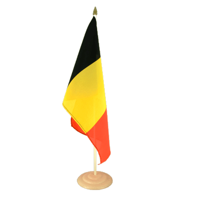 Belgique Grand drapeau de table 30 x 45 cm, bois
