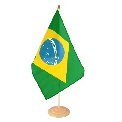 Large Desk and Table Flag Brazil - 12x18", wooden