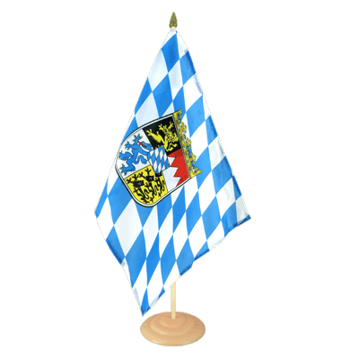 Bayern mit Wappen Grosse Tischflagge 30 x 45 cm