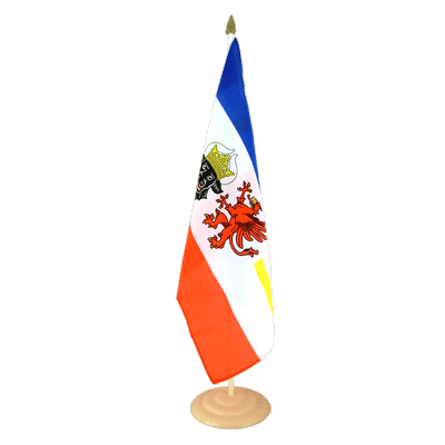 Mecklembourg-Poméranie-Occidentale - Grand drapeau de table 30 x 45 cm, bois