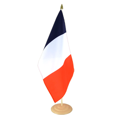 France - Large Table Flag 12x18", wooden