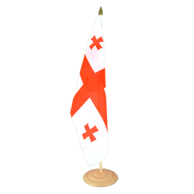 Grand drapeau de table Géorgie 30 x 45 cm, bois