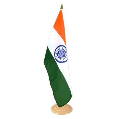 India - Large Table Flag 12x18", wooden